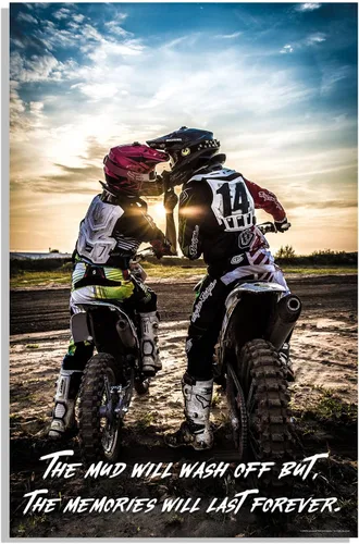 Miniatura 9 de Inspirational Wall Art Co. - I Was Born To Ride - Regalo de carreras de motocross ATV Freestyle para niños, citas de motivación, carteles impresos