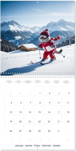 Miniatura 4 de Le duc gris en voyage (Calendrier mural carré 2026 11.8 x 23.6 in (ouvert)) Calendrier double with une page pour vos prises de notes