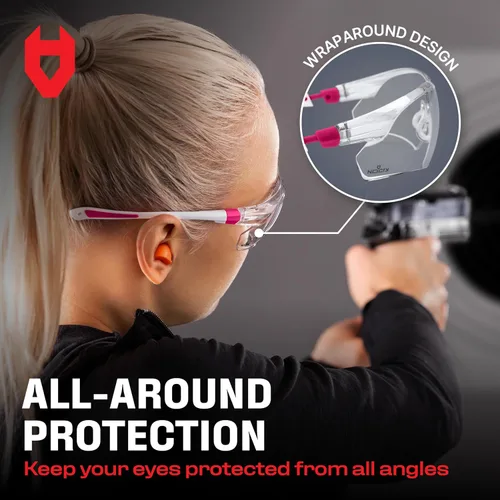 Miniatura 7 de NoCry Gafas de Seguridad Transparentes para Mujeres con Marcos Ajustables — Gafas de Seguridad Antiniebla con 100% de Protección UV y Resistencia a