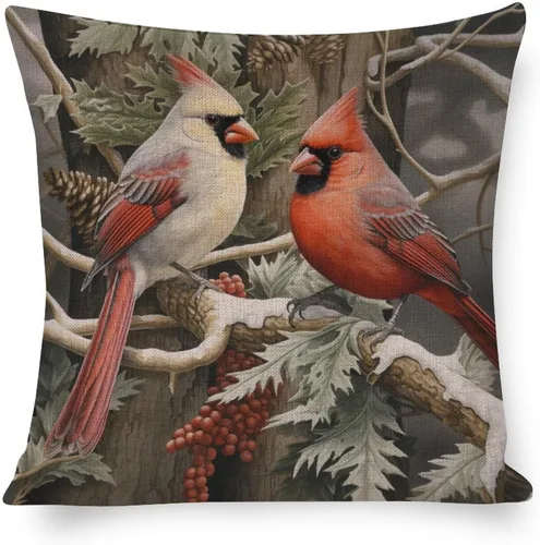 Miniatura 12 de Fundas de almohada de 16 x 16 pulgadas, diseño de pueblo de invierno, decoración de Navidad, para sofá, sala de estar, dormitorio