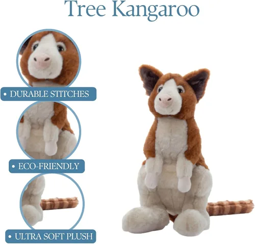 Miniatura 4 de The Petting Zoo Peluche de canguro de árbol, regalos para niños, animales salvajes del zoológico Onez, juguete de peluche de canguro de árbol de 12