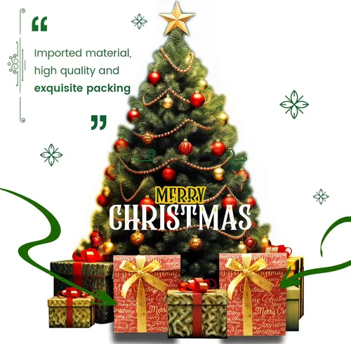 Miniatura 5 de LNV Juego de árbol de Navidad de fieltro con 32 adornos de Navidad y embalaje exquisito, regalos de Navidad para niños, decoración de Navidad