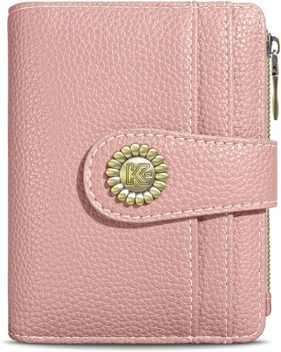 Miniatura 35 de Kelvoris Cartera pequeña Rfid para mujer, plegable, con cremallera, bolsillo para monedas, piel sintética, compacto, para tarjetas de crédito