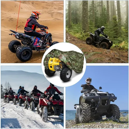 Miniatura 5 de Cubierta impermeable para cuatrimoto de 4 ruedas, camuflaje compatible con Kawasaki, Honda, Polaris, Sportsman, Yamaha, Arctic Cat, lejos