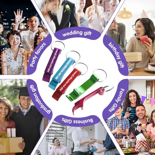 Miniatura 7 de 100 piezas Abrebotellas Personalizados - Llavero Abrebotellas Personalizado para Bodas, Aniversarios, Fiestas, Soporte para Logotipos