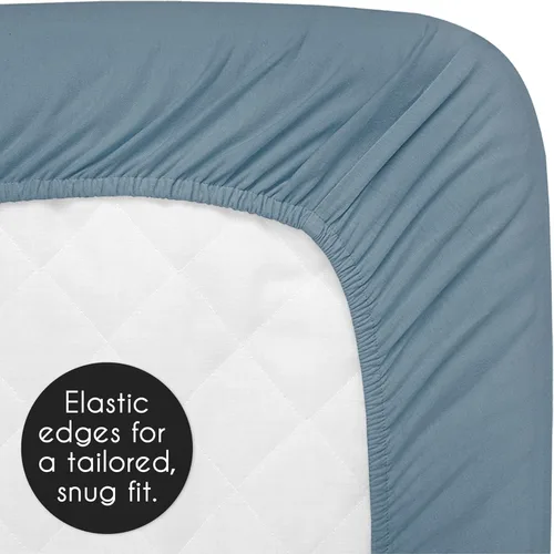 Miniatura 5 de Sweet Jojo Designs Azul oscuro Boho Mudcloth Sábana bajera para cuna para niño o niña, cama de bebé, cuarto de bebé, color azul pizarra y blanco