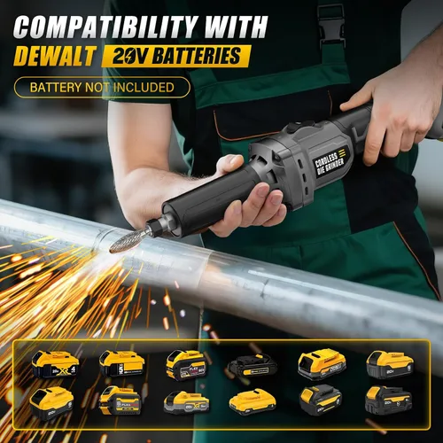 Miniatura 2 de Amoladora de troquel para batería Dewalt 20V MAX (sin batería), amoladora inalámbrica con broca de carburo de tungsteno de 1/4 de pulgada, hasta