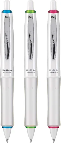 Miniatura 5 de PILOT Dr. Grip FullBlack Bolígrafo recargable y retráctil, punta media, tinta negra, paquete de 3 (14634), ideal para la escuela, diario y escritura