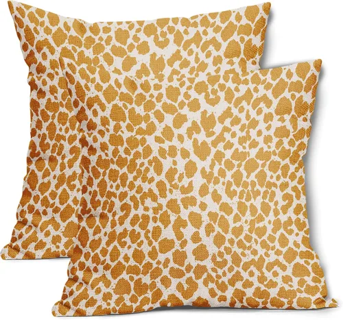 Miniatura 8 de Juego de 2 fundas de almohada de 16 x 16 pulgadas con estampado de leopardo, diseño de leopardo, con cremallera, decoración del hogar para sofá