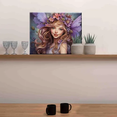 Miniatura 3 de Angel morado - Pintura por números para principiantes, delicadas muñecas con corona de pintura por números sobre lienzo, fácil de pintar obras