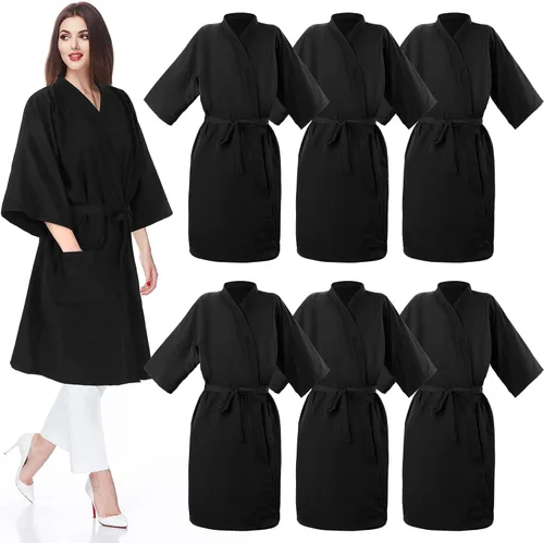 Miniatura 7 de Toulite 6 Pieces Salon Robes Smock for Clients Haircut Cape Hair Salon Client Gown Cape for Women,40 Inches Long