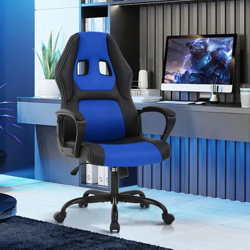 Miniatura 11 de Silla de juegos Silla de computadora de piel sintética con soporte lumbar Sillas de juego de altura ajustable Sillas de escritorio ergonómicas