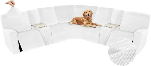 Miniatura 270 de Arfntevss Fundas de sofá seccional reclinable de terciopelo, Funda de sofá seccional de esquina para sofá reclinable, Funda elástica suave
