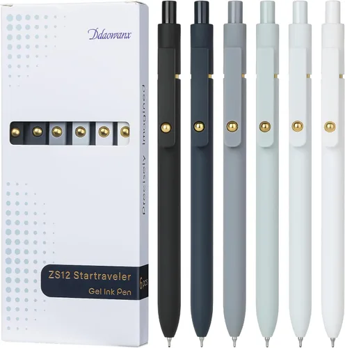 Ddaowanx Bolígrafos de gel, tinta negra, secado rápido, 1/32 pulgadas, escritura suave, punta fina, bonitos suministros escolares, oficina, regalo 6
