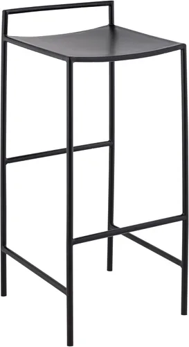 JONATHAN Y Svelte - Taburete de bar de metal, altura del asiento de 29.5 pulgadas, silla de bar industrial moderna sin brazos con reposapiés Negro
