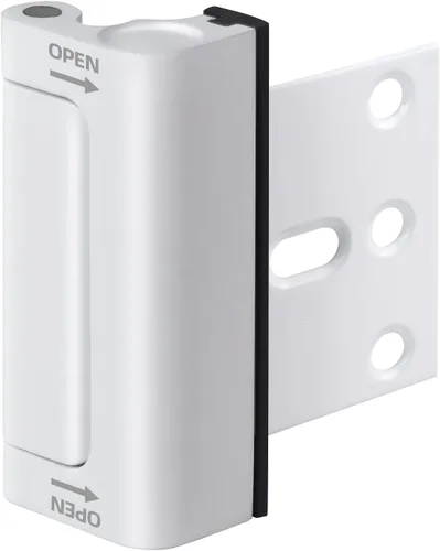 Cerradura de refuerzo de seguridad para puerta doméstica, paquete de 1 cerradura de puerta delantera blanca mejorada para seguridad de niños que