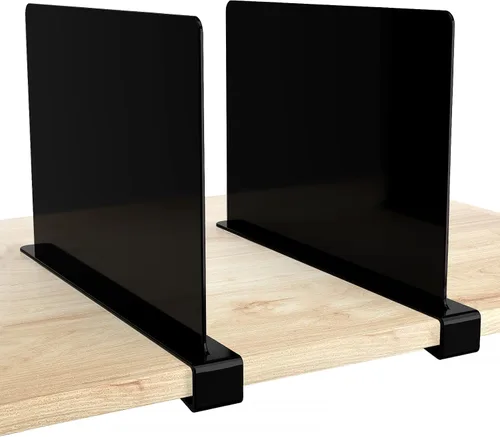 Miniatura 17 de HBlife 12 piezas de divisores de estante de acrílico transparente, organizador vertical de bolsos para armario, perfecto para suéteres, camisas