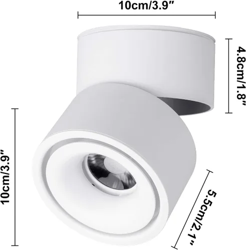 Miniatura 8 de Foco LED de Techo - Luz de Pared Downlight de Techo Ajustable 360° Iluminación LED COB Lámpara de Pared o Luz Puntual Blanco Frío 6000K / Blanco