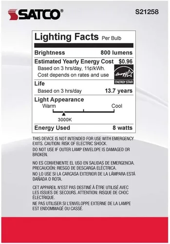 Miniatura 6 de Satco Paquete de 6 bombillas LED de filamento de globo G40 de 8 W, 3000 K, blanco suave, E26, base media, regulable, equivalente a 100 W, ubicación