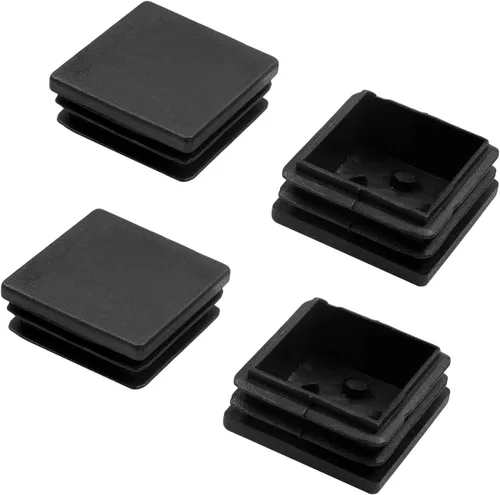 Miniatura 12 de 12 piezas de 0.79 x 0.79 pulgadas de plástico para pies cuadrados, protector de suelo deslizante para muebles, reduce el ruido, evita arañazos