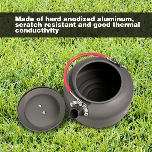 Miniatura 3 de REDCAMP Mini hervidor de agua al aire libre de 0.8L, olla de agua de aluminio con bolsa de transporte, caldera de té ligera compacta
