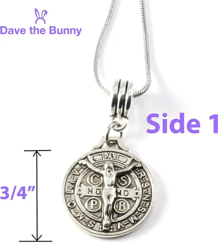 Miniatura 4 de Medallas de Dan Benito - Collar de medalla de San Benito o collar de cruz para hombres como collar de protección para protección contra el mal