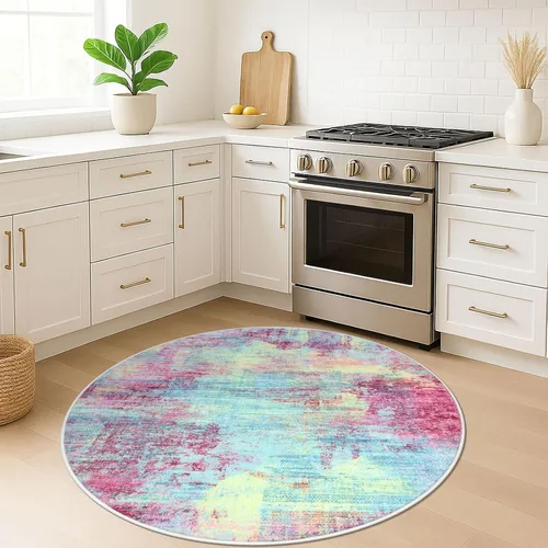 Miniatura 1091 de IOHOUZE Alfombra abstracta lavable de 3 x 12 pies para pasillos, antideslizante para cocina, camino de entrada de lana sintética para interiores