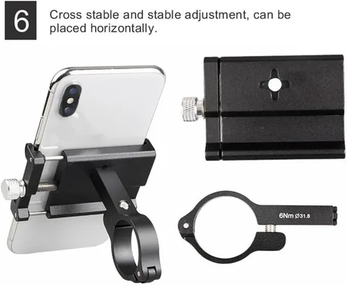 Miniatura 5 de GUB PRO1 Soporte universal para teléfono celular de aleación de aluminio para manillar de bicicleta de 3.5-6.2 pulgadas