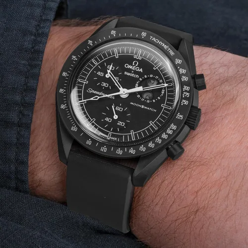 Miniatura 2 de Correa de reloj para Omega X Swatch Moonswatch Correa de reloj Speedmaster 20MM de liberación rápida de goma de repuesto