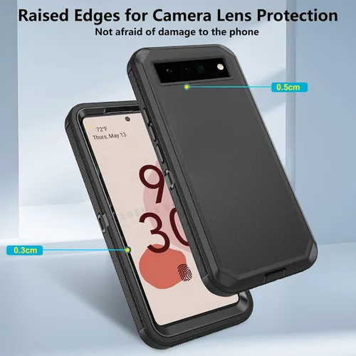 Miniatura 4 de Asuwish Funda de teléfono para Google Pixel 6 Pro, híbrida, resistente, a prueba de golpes, dura, a prueba de caídas, cuerpo completo, resistente