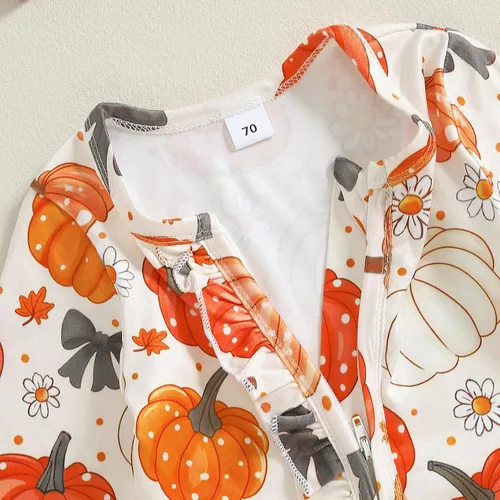 Miniatura 5 de BemeyourBBs Ropa para bebé recién nacida, con volantes, cierre de cremallera, mameluco con diadema
