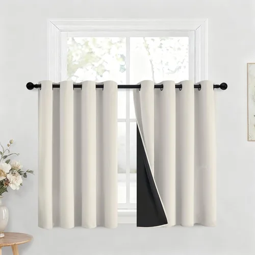Miniatura 246 de Yakamok Cortinas negras, cortinas de ventana con aislamiento térmico y eficiencia energética para dormitorio, cortinas opacas completas y cortinas