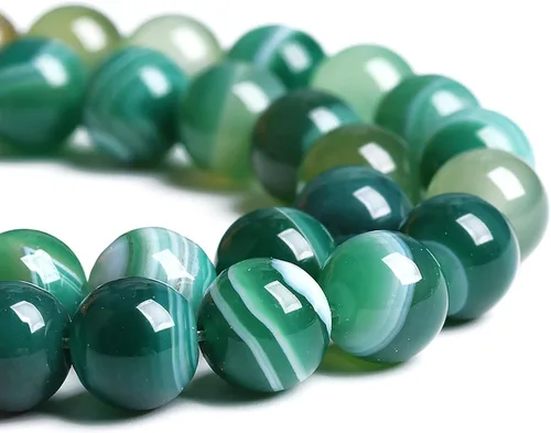 Miniatura 42 de 12MM 31 piezas de cuentas de cloisonné verdes, cuentas sueltas redondas para hacer joyas, pulseras DIY
