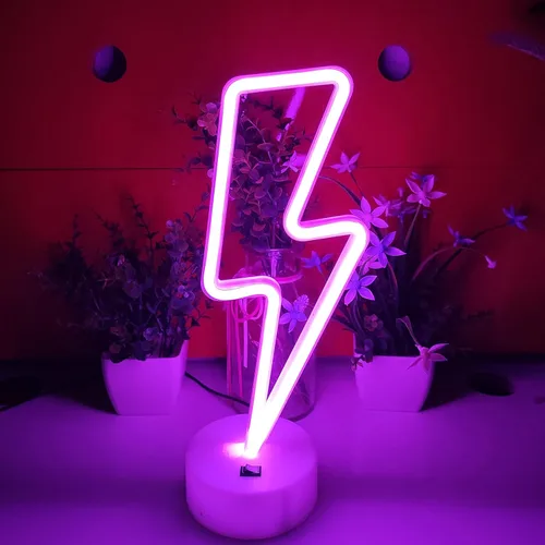 Miniatura 2 de JYWJ Letrero de neón con base de soporte, USB o 3 pilas AA, decoración LED de pared de escritorio, varias fiestas, decoración de locales comerciales