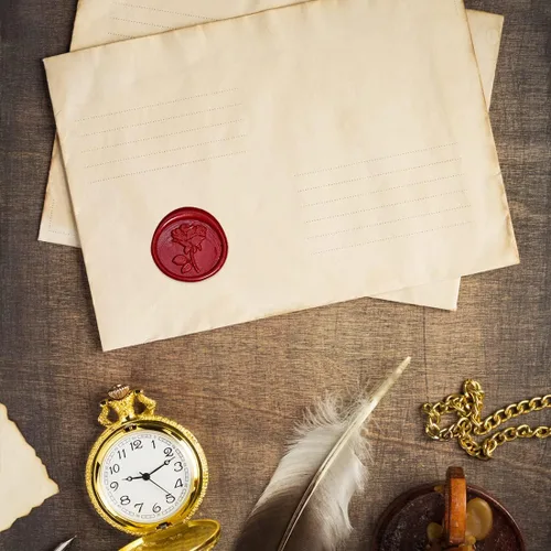 Miniatura 6 de Sello de Cera, Cabeza de Latón con Diseño de Rosa con Mango de Madera, Para Hacer Sellos para Invitaciones de Fiestas de Boda, Sobres, Tarjetas