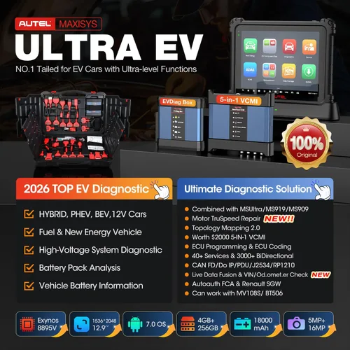 Miniatura 2 de Autel MaxiSYS Ultra EV Scanner: 2026 Top EV Ver. of Ultra S2 MSUltra MS909 S2 Intelligen Scan Diagnostic, High-Voltage System Battery Pack Analyze