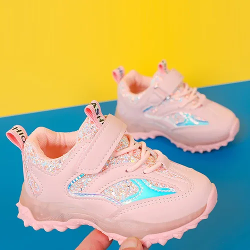 Miniatura 3 de Primavera otoño antideslizante suela suave bebé niño LED luces intermitentes zapatos niños niñas niños deportes tamaño 8 zapatos