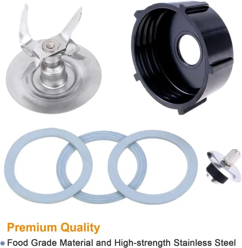 Miniatura 6 de Piezas de repuesto de cuchilla de licuadora compatibles con licuadora Oster Oster Osterizer con tapa base de tarro y 3 juntas de sello de goma