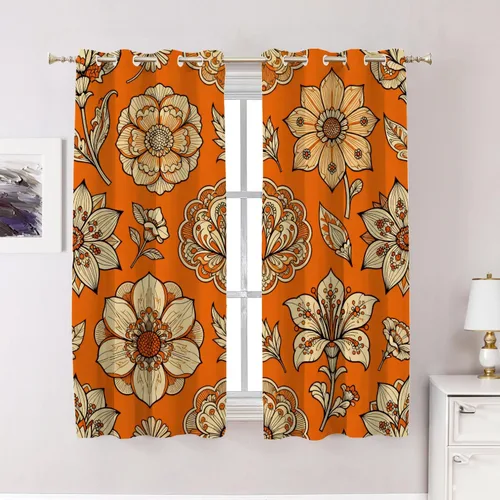 Miniatura 20 de Cortinas de cocina de hojas de arce otoñales para ventanas, hojas verdes y rojas sobre cenefas opacas negras, tratamientos de ventana de poliéster