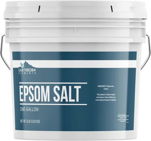 Earthborn Elements Sal de Epsom (1 galón), cubo resellable, solución de remojo de sulfato de magnesio, totalmente natural