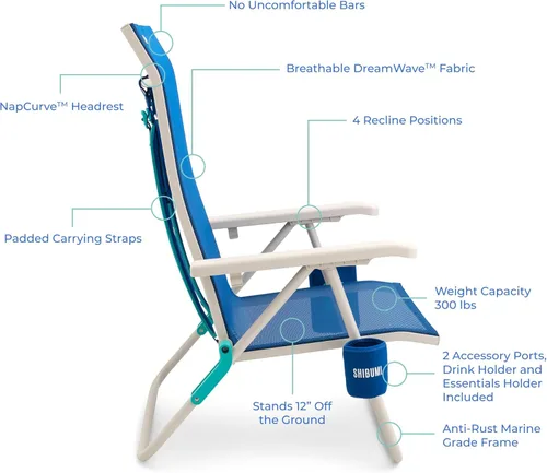 Miniatura 4 de Shibumi Shade Silla de playa portátil para adultos Marco de grado marino antioxidante Capacidad de 300 libras Correas acolchadas