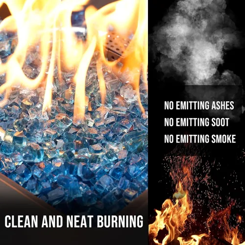 Miniatura 3 de Skyflame Vidrio de fuego de alto brillo de 10 libras para hoyo de fuego, chimenea y paisajismo (1/2 pulgada, azul aguamarina)