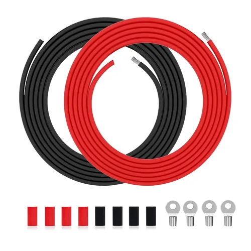 Miniatura 16 de Cable eléctrico 4 AWG calibre 4 UL1015, longitud de 19.7 pies (9.84 pies negro y 9.84 pies rojo), cable de cobre estañado, adecuado para sistemas