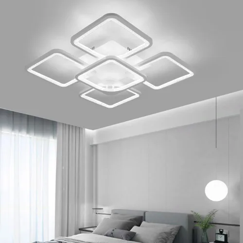 Miniatura 21 de Lámpara LED de techo regulable, 5 luces de techo de 23 pulgadas, montaje empotrado, lámpara de 80 W para sala de estar, dormitorio, cocina
