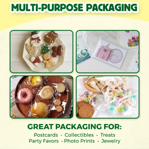 Miniatura 5 de Bolsas de celofán con cierre autoadhesivo Seal Fresh - 6" x 6" (1000 unidades) - Bolsa de celofán transparente resellable de plástico - Bolsas