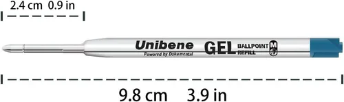 Miniatura 5 de Unibene Parker - Paquete de 12 repuestos de tinta de gel compatibles con punta media de 0.028 in, 6 negros y 6 azules, tinta alemana reemplazable