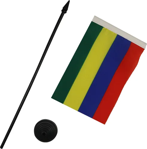 Miniatura 28 de AZ FLAG Sierra Leone Bandera de mesa 5'' x 8'' - Bandera de escritorio de Sierra Leona 21 x 14 cm - Bastón y base de plástico negro