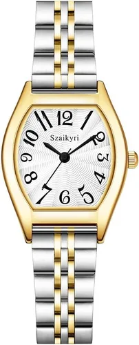 Miniatura 14 de Reloj Szaikyri en Forma de Barril para Mujeres con Números Árabes Fáciles de Leer, Reloj de Vestir para Damas