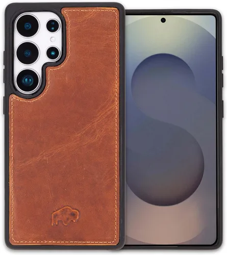 Miniatura 26 de BLACKBROOK Funda de piel de alta calidad a presión compatible con Samsung Galaxy S24, elegante funda de cuero de grano completo con la máxima