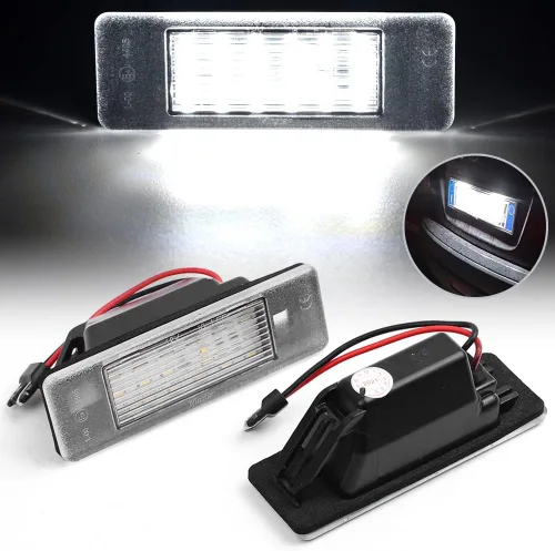 2 lámparas LED superbrillantes para matrícula compatibles con Nis-san X-TRAIL Qashqai Armada Primera P12 Ju-ke Pathfinder R51 Marzo NV200